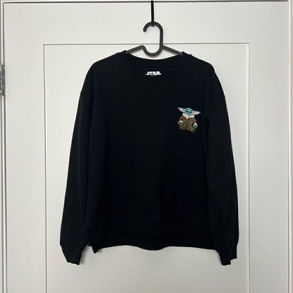 Star Wars Youth Large (11-13) Sweatshirt Pullover Baby Yoda The Child Black